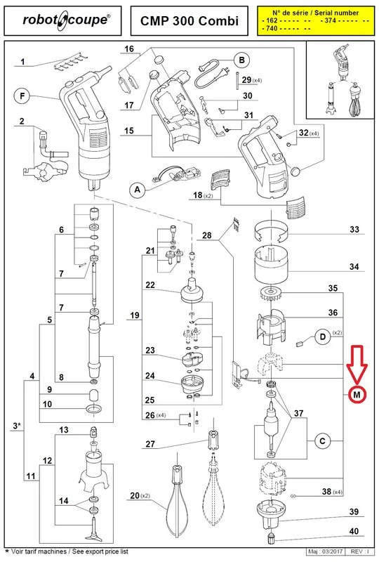 Мотор 89761 230V для миксеров серии CMP, мод. CMP300