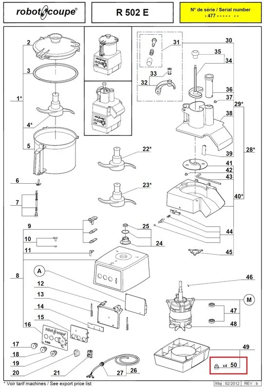 Опора (ножка) 39833 серая (в компл. из 4 шт.) для кухонного процессора т.м. Robot Coupe, серии R