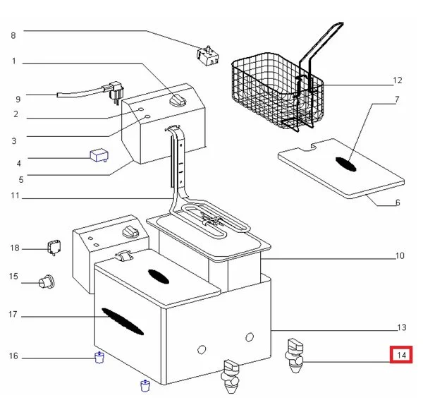 Кран для слива масла B10014 для фритюрницы электр. т.м. ROLLER GRILL, серии FD