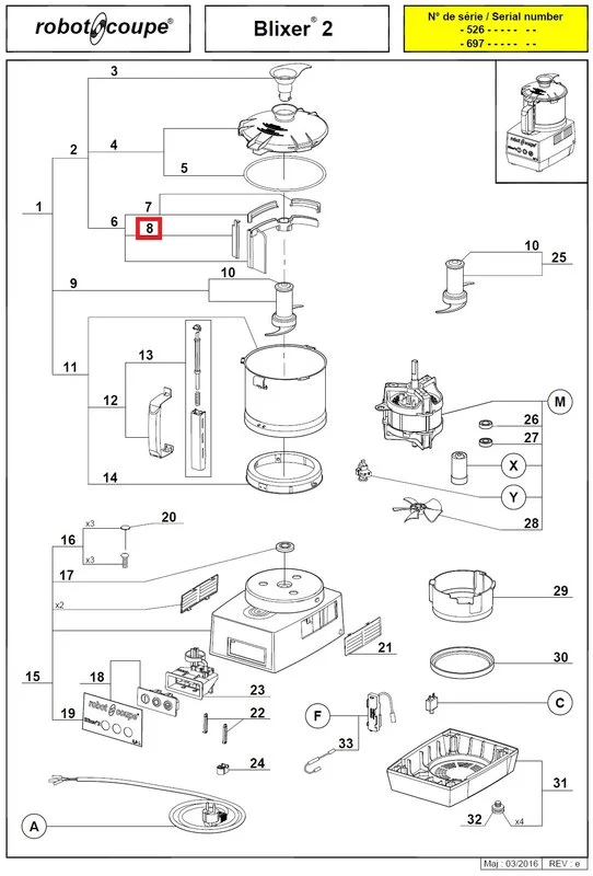 Скребок 39885 для чаши для бликсера (Blixer) т.м. Robot Coupe, серии Blixer
