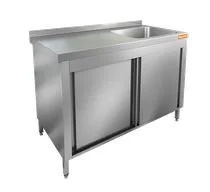 Стол прист.закрыт. с дверцами-купе, мойка справа (500х500х300) НСЗК1М-9/7БП (900х700х850h)