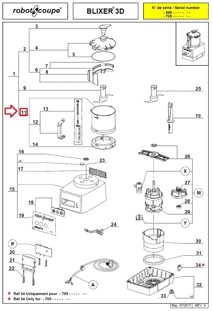 Чаша 39760 в сборе для бликсера (Blixer) т.м. Robot Coupe, серии Blixer