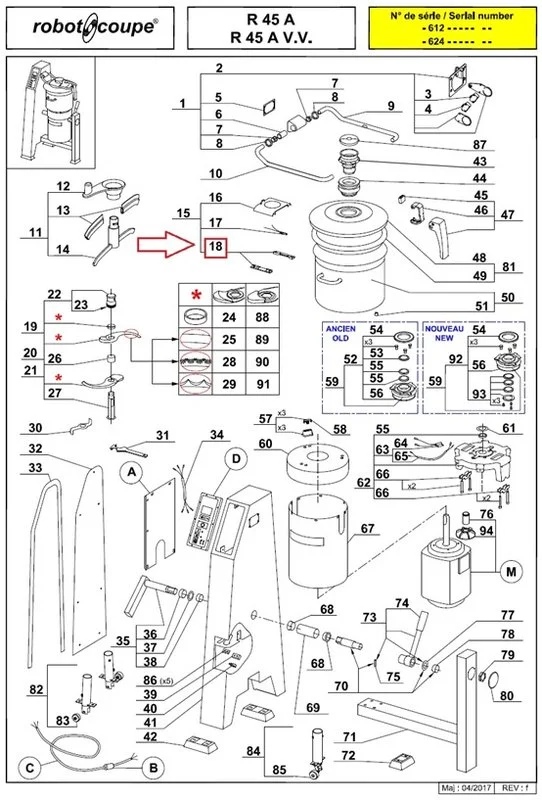 Зажим в сборе 59131 для куттера т.м. Robot Coupe, серии R, мод. R45