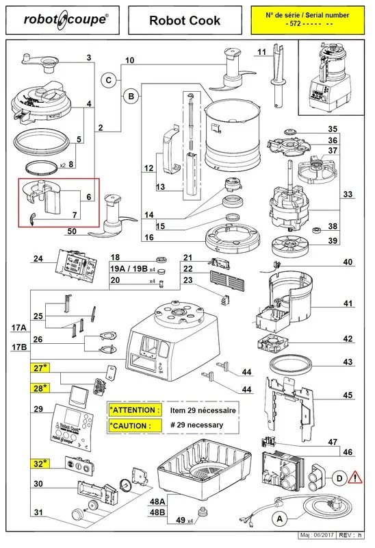 Держатель скребка 39639 для куттера с подогревом т.м. Robot Coupe серии Robot Cook