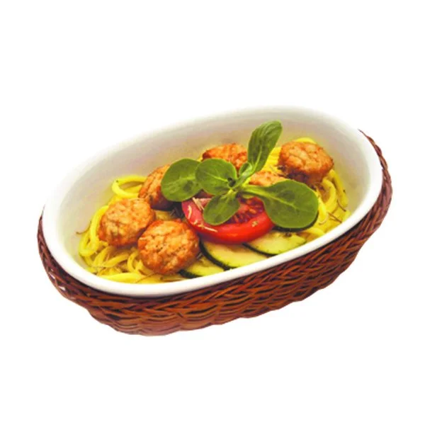 P.L.Proff Cuisine Блюдо д/запекания и подачи 99002702 "Ля Шеф" (с плетеной подставкой, 18х12х3,5см)