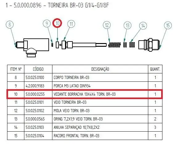 Кольцо уплотнительное 5.0.000.0255 для кофемашин т.м. Fiamma
