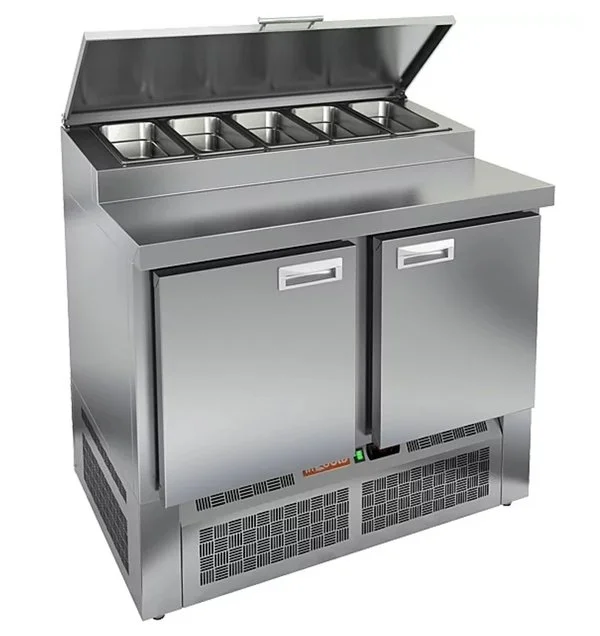 Стол охлаждаемый для пиццы HICOLD PZE1-11/GN (1/3H)M, нижн.агр. колеса