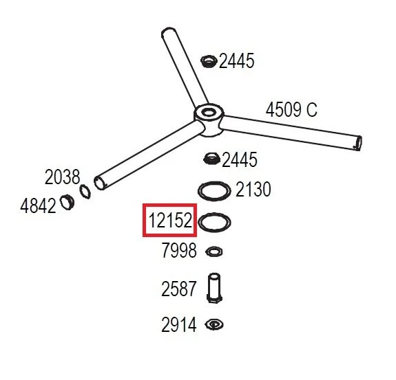 Кольцо дистанционное 00012152 для машины котломоечной т.м. Vortmax серии PWE