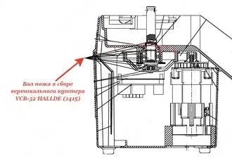 Вал ножа в сборе 1415 для блендера т.м. HALLDE, мод. VCB-32